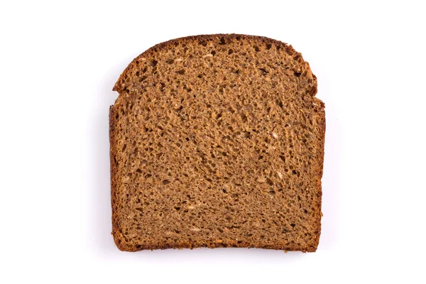 Çavdar Ekmeği Beyaz Arka Plan Üzerinde Izole Dilimlenmiş — Stok fotoğraf