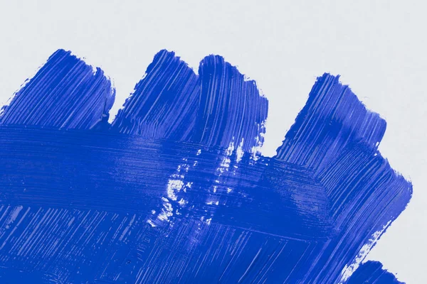 Curso Azul Escova Tinta Esboço Papel Branco — Fotografia de Stock
