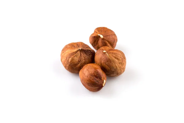 Орехи Hazelnuts Изолированы Белом Фоне — стоковое фото