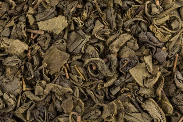 Gunpowder Green Tea Closeup Photo Background — Stock Photo, Image