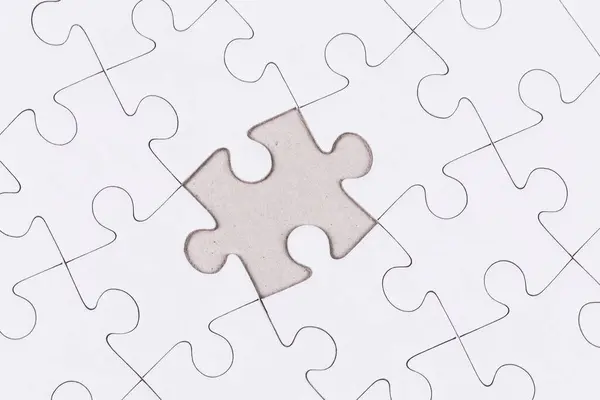 White Jigsaw Puzzle Background Close Blank Empty — ストック写真