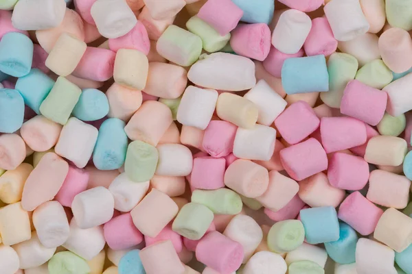 Colorful Marshmallows Background Macro Fluffy Marshmallows Texture Close — Stock Photo, Image
