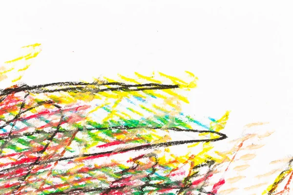 Crayon drawing texture of different colors - abstract background - on paper