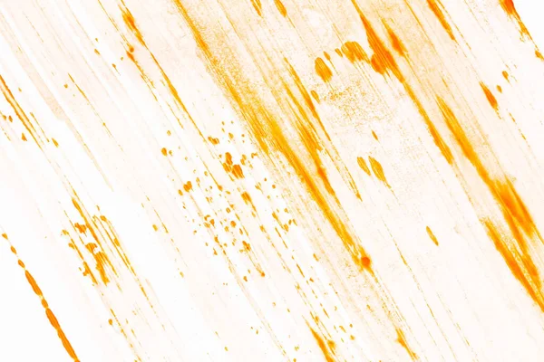 グワッシュアクリルオレンジ赤黄褐色の塗料の質感背景手は紙にブラシを作った — ストック写真