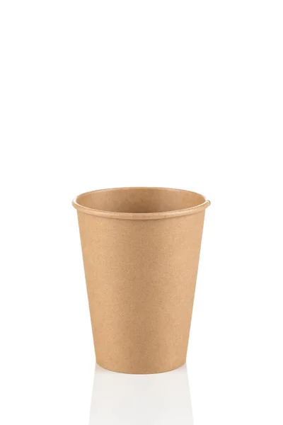 Порожні Одноразові Паперові Чашки Кави Ізольовані Білому Тлі — стокове фото