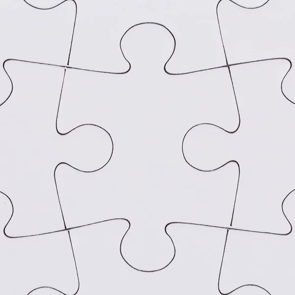 White Jigsaw Puzzle Background Close Blank Empty — Stock Photo, Image