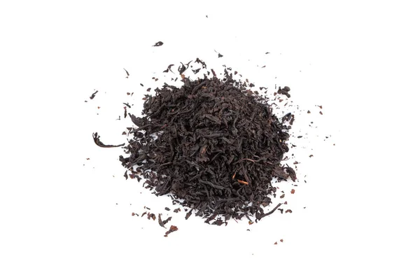 Сухой Черный Чай Листья Изолированы Белый — стоковое фото