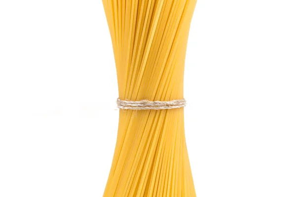 Pâtes Non Cuites Spaghetti Macaroni Isolé Sur Fond Blanc — Photo