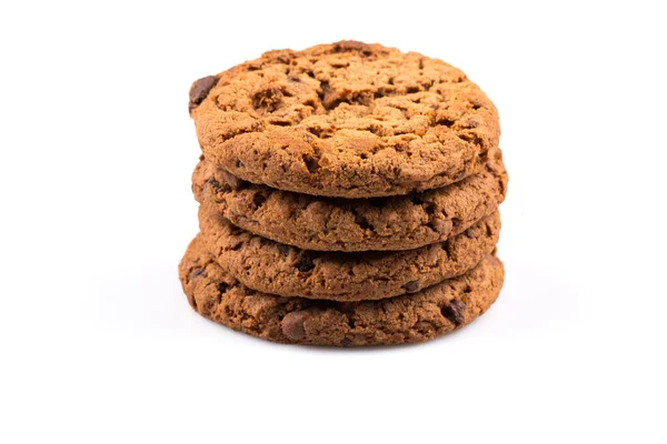 Čokoláda Čip Cookies Izolovaných Bílém Pozadí — Stock fotografie