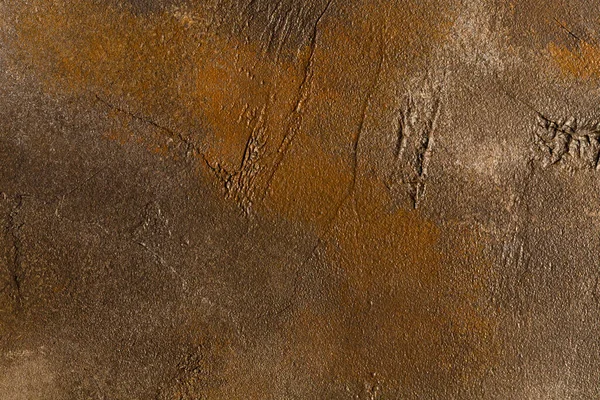 Abstracte Roestige Chocolade Metallic Achtergrond Textuur Beton Gips Handgemaakte Muur — Stockfoto