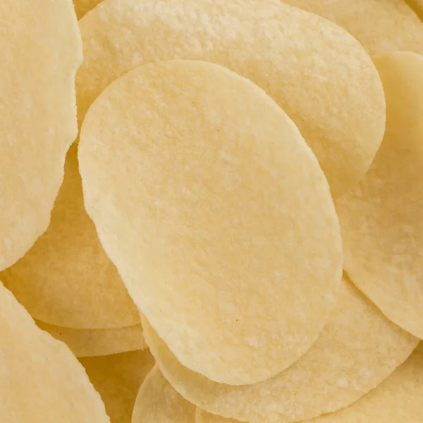 Prepared Potato Chips Snack Closeup View White Background — Stock Photo, Image