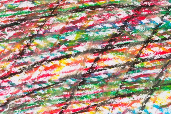 Crayon drawing texture of different colors - abstract background - on paper