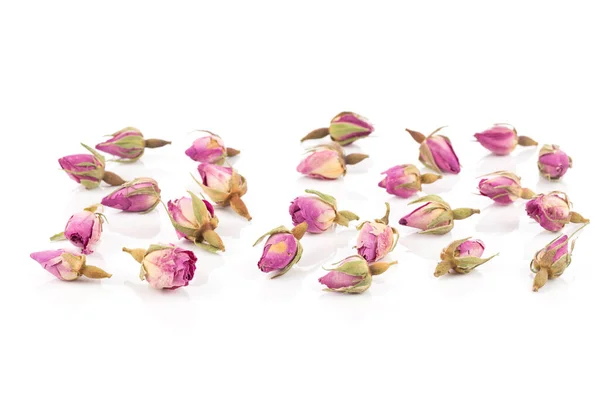 白い背景に孤立した乾燥茶や装飾用のバラの花 — ストック写真