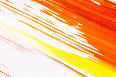 acrylic orange red yellow brown paint texture background hand made brush on paper