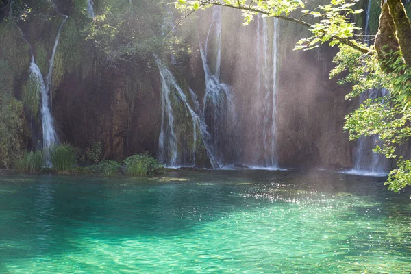 Berömda Kroatiska Plitvice Lakes National Park Europa — Stockfoto