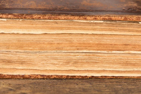 Eski Bir Kitabın Sayfaları Detayını Yakın Çekim Yukarı — Stok fotoğraf