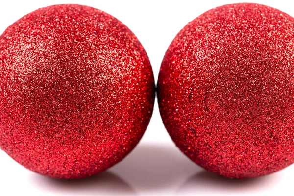 Kırmızı Noel Topları Yakın Çekim Makro — Stok fotoğraf