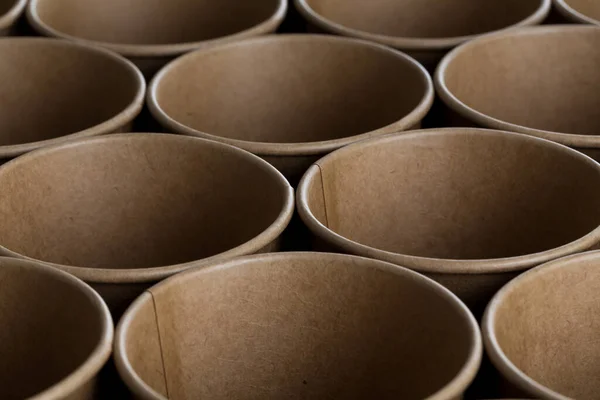 Leere Einweg Kaffeetassen Aus Papier Für Hintergrund — Stockfoto