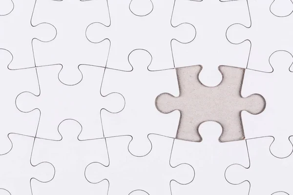 White Jigsaw Puzzle Background Close Blank Empty — Photo