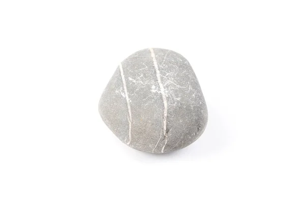 Сірий Камінь Ізольований Білому Тлі Відображенням — стокове фото