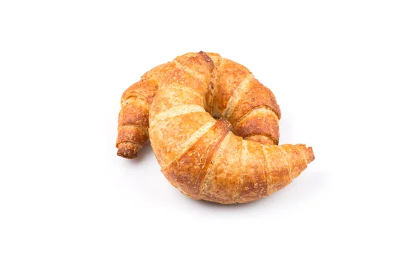 Fräsch Och Välsmakande Croissant Över Vit Bakgrund — Stockfoto