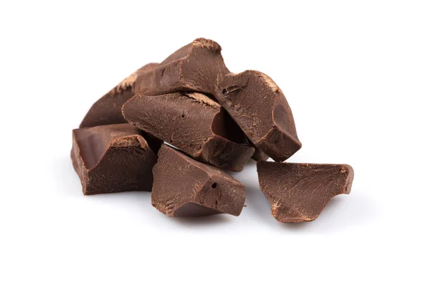 Chocolate Natural Leche Oscura Barra Aislada Blanco —  Fotos de Stock