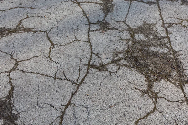 Alter Straßenhintergrund Oberfläche Aus Grauem Rissigen Asphalt Aus Nächster Nähe — Stockfoto