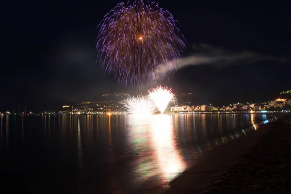 Night San Juan Fireworks Spain — Stock Photo, Image