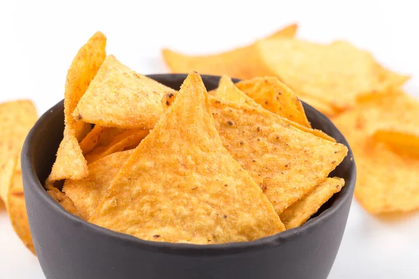 stock image mexican corn nachos chips, isolated on white background