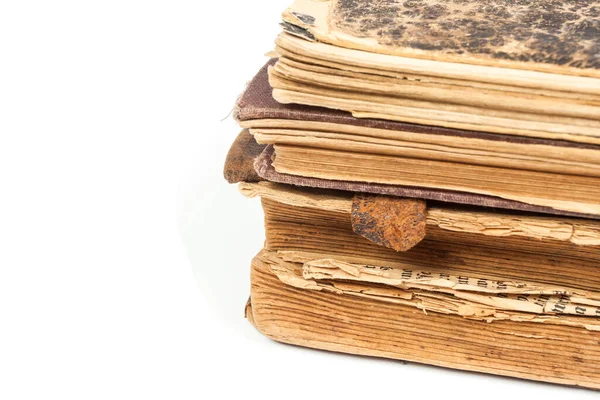 Libros Antiguos Aislados Sobre Fondo Blanco — Foto de Stock