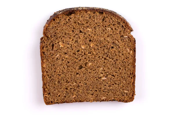 Plátky Žitného Chleba Izolovaných Bílém Pozadí — Stock fotografie