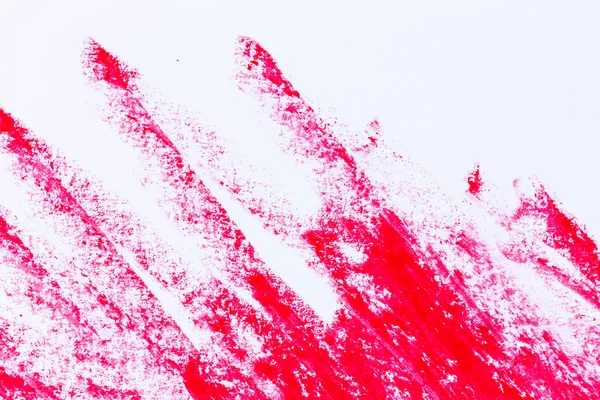 Vermelho Skatch Branco Lápis Cera Traços Textura Fundo — Fotografia de Stock