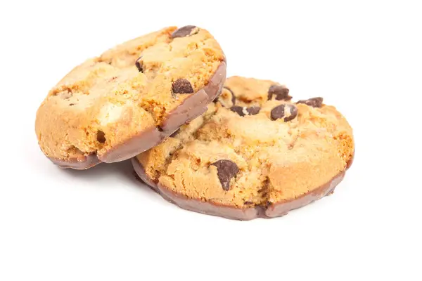 Ciocolată Chip Cookie Izolat Fundal Alb — Fotografie, imagine de stoc