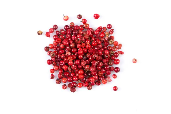 Pepper Red Peppercorns Isolated White Background — Stock Photo, Image