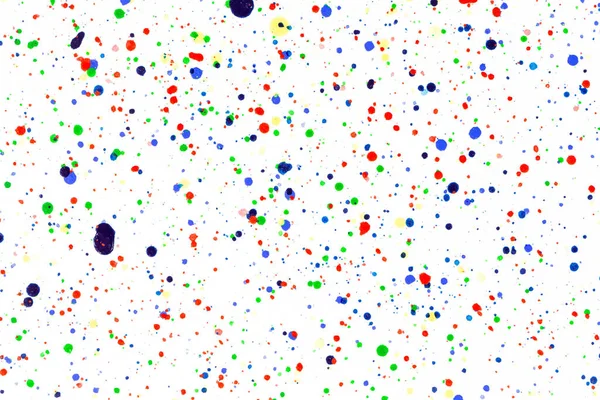 Fargerike Blekkspruter Malingspruter Lyst Materiale Fargeprikker Vannfarge Hvitt Papir – stockfoto