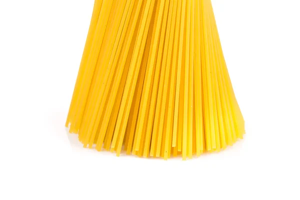 Ongekookte Pasta Spaghetti Macaroni Geïsoleerd Witte Achtergrond — Stockfoto