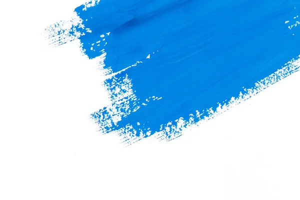 Stroke Kék Festék Ecset Színe Víz Akvarell Elszigetelt Fehér Background — Stock Fotó