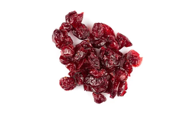 Pieces Dried Cranberries Isolated White Background — Stock Photo, Image