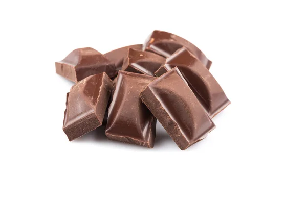 Naturlig Choklad Mjölk Mörk Bar Isolerad Vit — Stockfoto