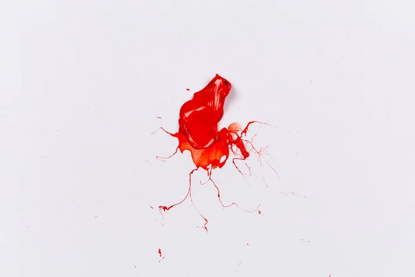Red Stroke Splash Paint Brush White Paper — Fotografia de Stock