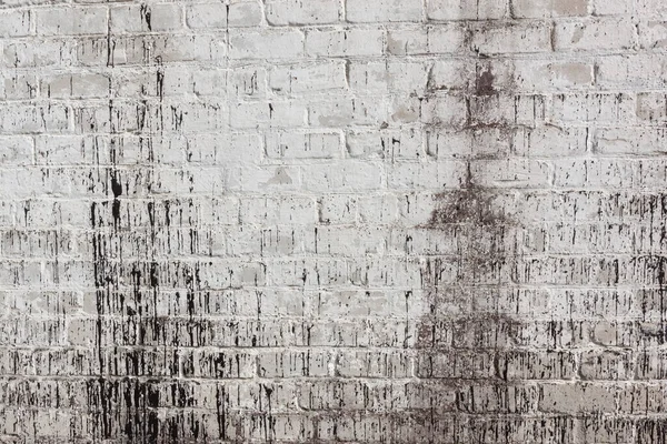 Grungy Τούβλο Λευκό Βρώμικο Τοίχο Υφή Φόντου — Φωτογραφία Αρχείου