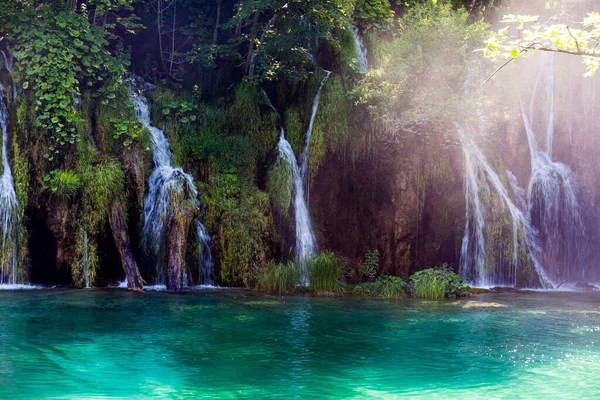Διάσημο Κροατικά Εθνικού Δρυμού Plitvice Lakes Στην Ευρώπη — Φωτογραφία Αρχείου