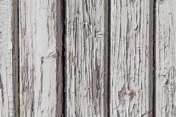 Dřevěné Stěny Bílou Barvou Silně Zvětralé Loupání — Stock fotografie