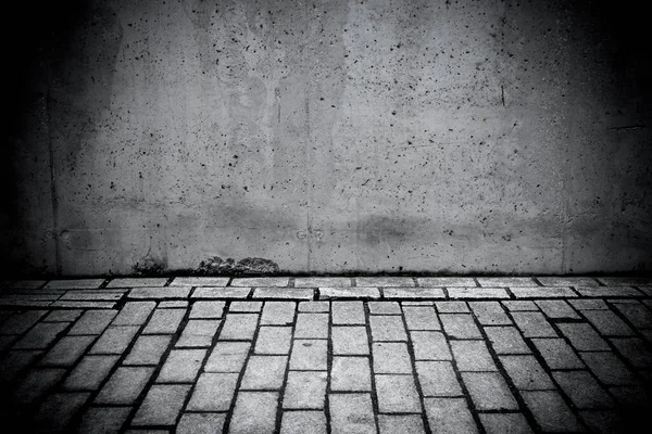 Грязная Бетонная Стена Каменный Пол Качестве Фона — стоковое фото