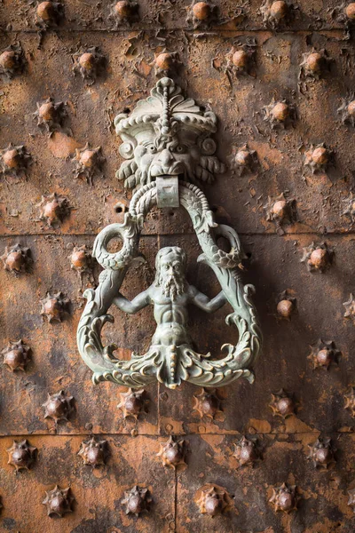 Antico Dettaglio Porta Spillo Legno Genova Italia — Foto Stock