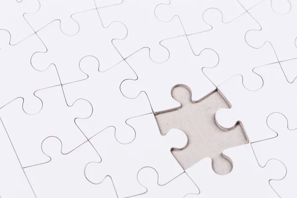 White Jigsaw Puzzle Background Close Blank Empty — Stok fotoğraf