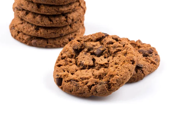 Chocolate Chip Cookies Isolated White Background — Stock Photo, Image