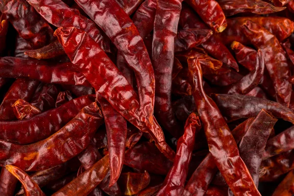 Sušené Chilli Jako Potravní Zázemí Detailní Fotografie — Stock fotografie