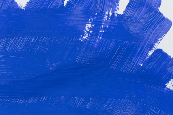 Beyaz Kağıt Üzerinde Mavi Fırça Darbesi — Stok fotoğraf