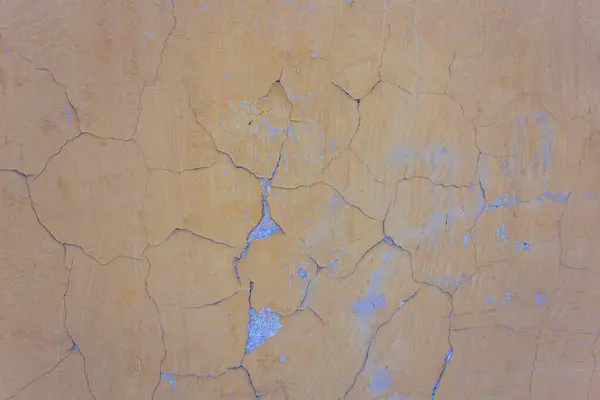 Жовта Стіна Тріщинами Пілінговою Фарбою Гранжевій Безшовній Текстурі — стокове фото